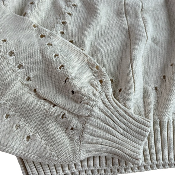 Cleobella Delaney NWT cropped puff sleeve organic cotton sweater size L - Picture 6 of 10